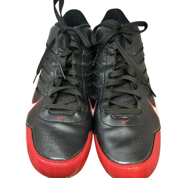 Nike Football Cleats Land Shark 3/4 Black Red 511292-016 Size 13 - Picture 4 of 7